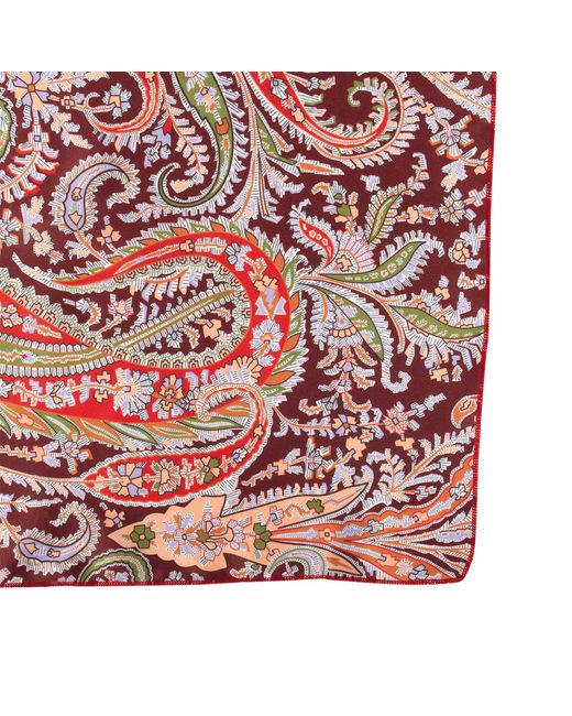 LE COLONEL Red Liberty Vine Felix Silk Square