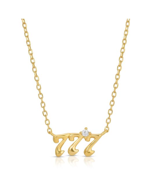 Zepplin the Label Metallic Angel Number Necklace-Seven Seven Seven Necklace- Dainty Necklace
