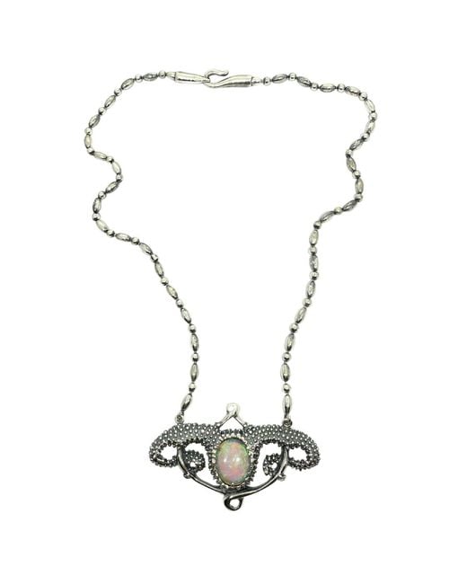 Tg-Jewellery by Tamara Gervasio Multicolor Sea Urchin Necklace With Fire Opal Cabochon