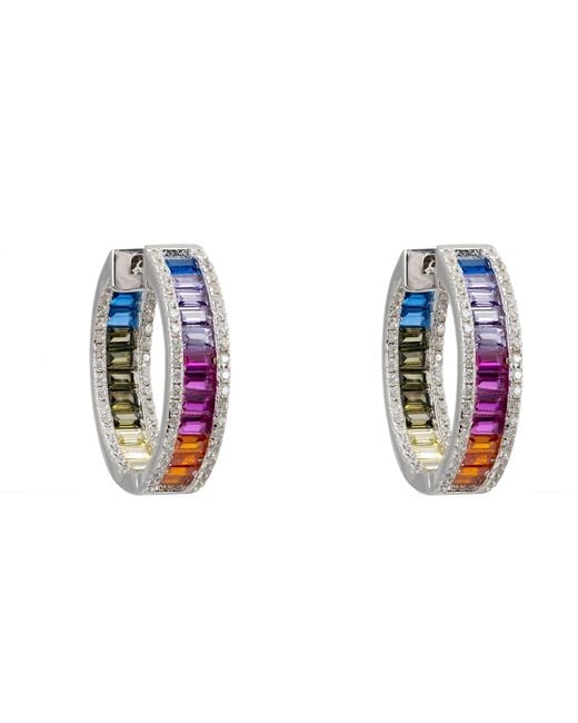 Latelita London Blue Judy Baguette Hoop Earrings