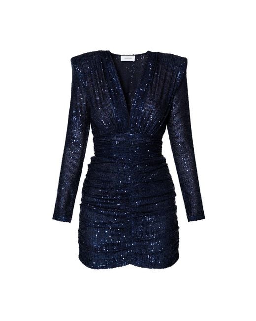 AGGI by HALEWSKI Blue Jessica Sparkle Mini Sequin Dress