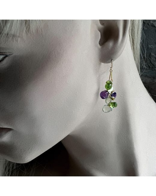 Lori Kaplan Design Metallic Signature Multi Gem Earrings