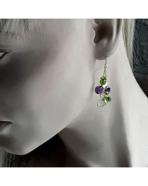 Lori Kaplan Design Metallic Signature Multi Gem Earrings