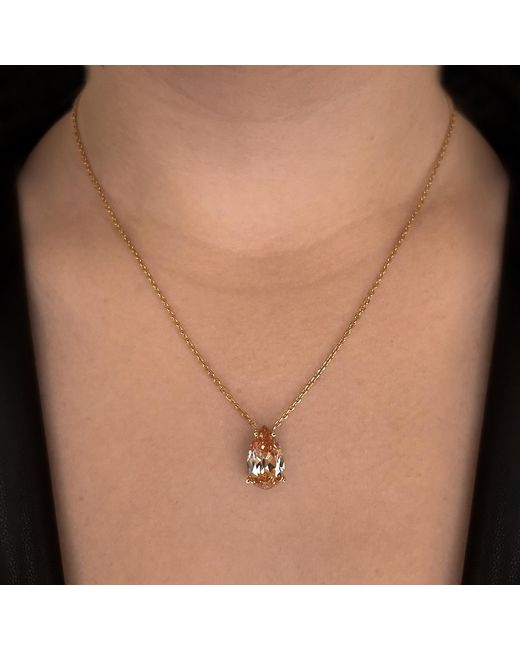 SALLY SKOUFIS Metallic Pure Droplet Necklace Grande With Made Cz Diamond Stimulant