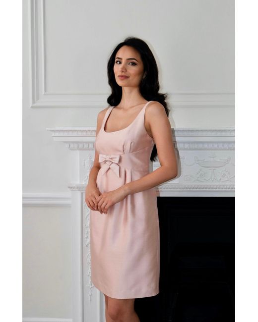 Santinni Pink 'Sabrina' 100% Wool & Silk Dress