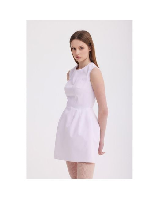 Georgette Purple Sleeveless Mini Dress