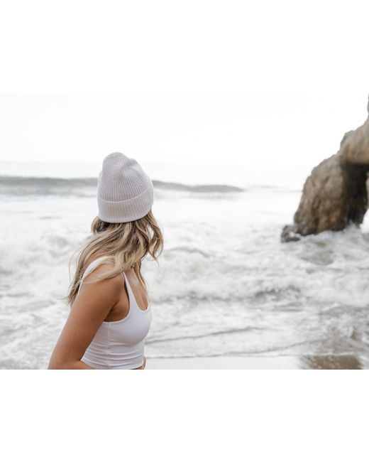 Catnip and Seaweed White The Snow Cashmere Beanie
