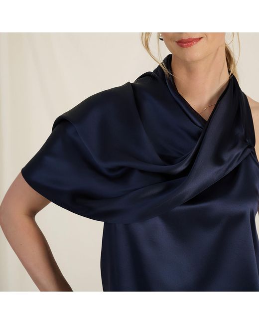 The Summer Edit Blue Celine Scarf Top