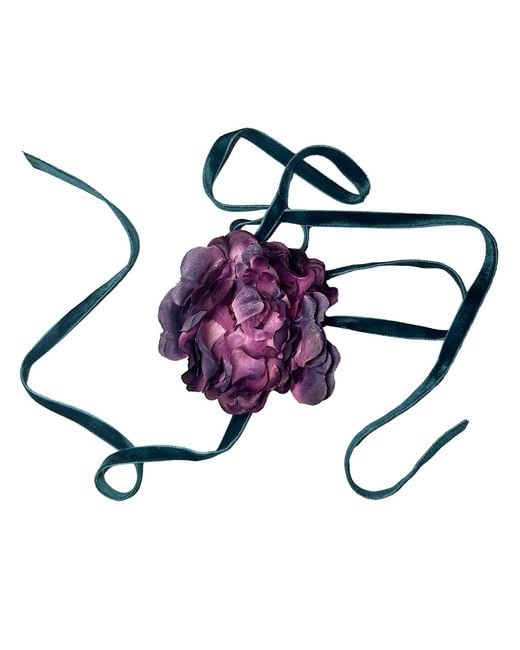 Natalia Petruch Multicolor Violetta Ribbon-Tie Statement Necklace – Faux Peony, Wear As Necklace Or Belt, Handmade