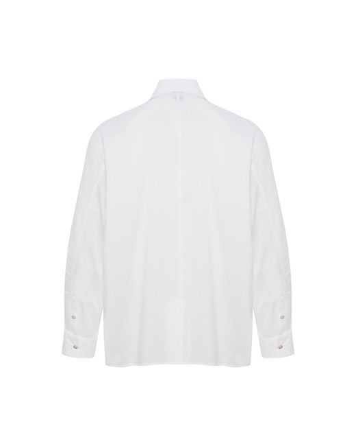 Pcfg White Pure Cotton Woven Shirt With Zip for men