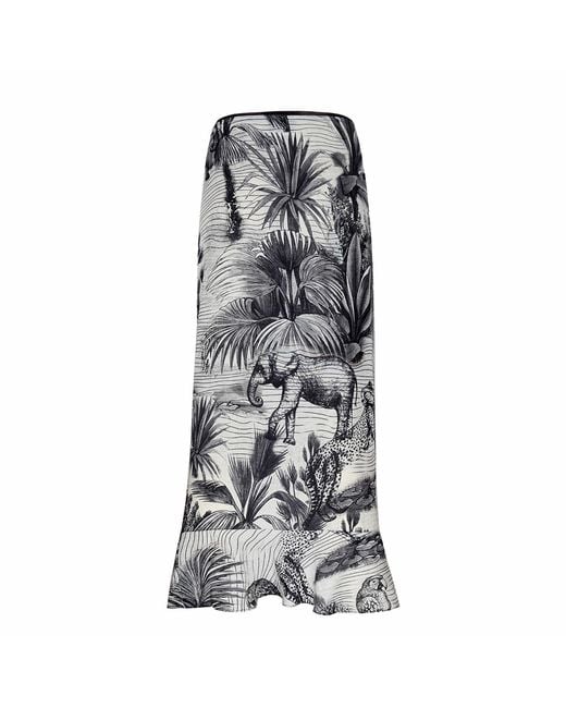 LOVEIST STORE Gray Majorel Ruffle Sarong Pareo