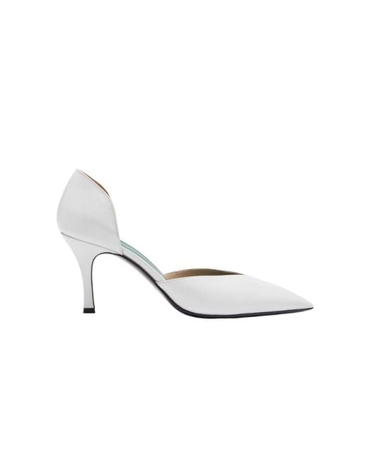 Florrie White Salon D'Orsay Leather Pump