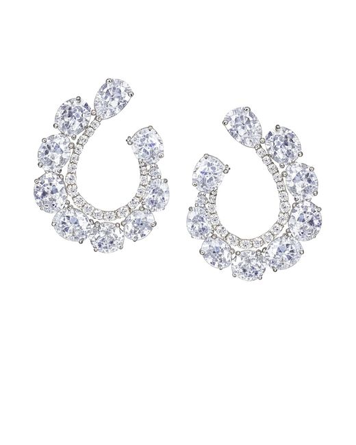 Maison De Gala Metallic Frosted Petal Crescent Hoops