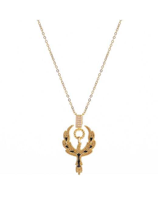Ebru Jewelry Metallic Golden Phoenix Rising Guardian Necklace