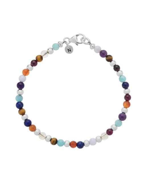Nellou Jewellery Metallic Multi Gemstone Bracelet Sterling