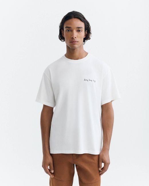 Thinking Mu White Hug Aaron Long T-Shirt for men