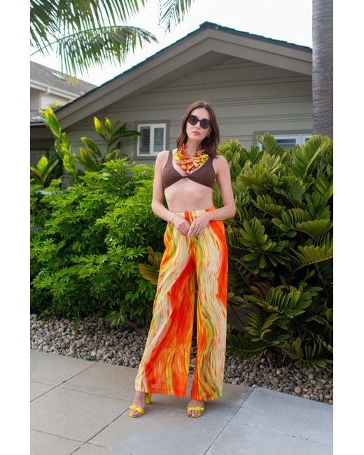 Jennafer Grace Orange Mari Palazzo Pant