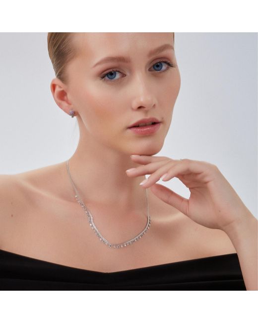 Spero London Metallic Multiple Star Sterling Station Necklace