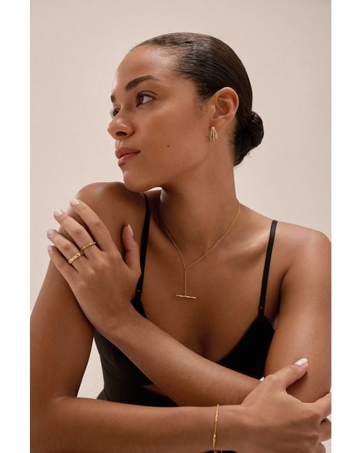 Vanhi Metallic Esther Square Hoop Stud Earrings