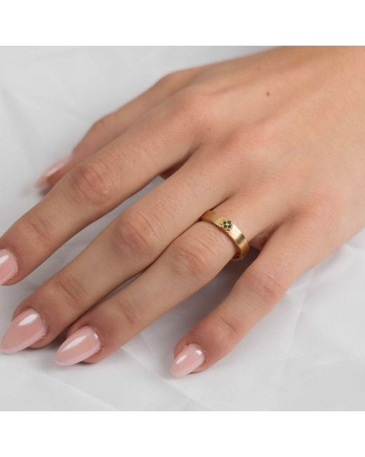 Belinda Jewelz Metallic Clover Matte Band Ring