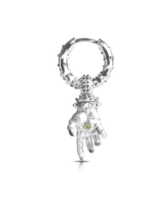 Kasun Metallic Hand Of The Protector Earrings for men