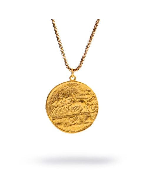 Ebru Jewelry Metallic Alexander's Victory Medallion Necklace