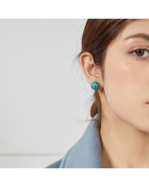 Soft Strokes Silk Blue Pure Silk Brocade Earrings