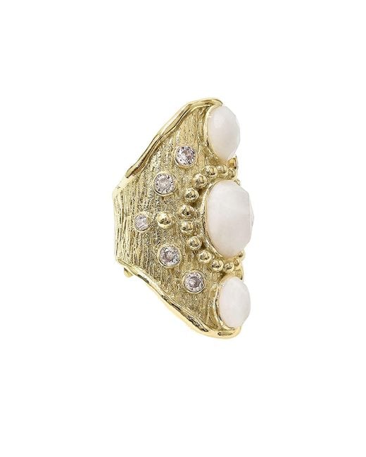 Farra Metallic Moonstone Statement Ring