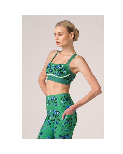 Jessie Zhao New York Green Emerald Echo Reversible Racerback Sports Bra