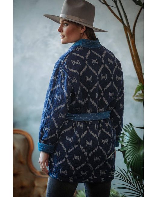 &SONS Trading Co Blue Damsons Hanten Quilted Jacket