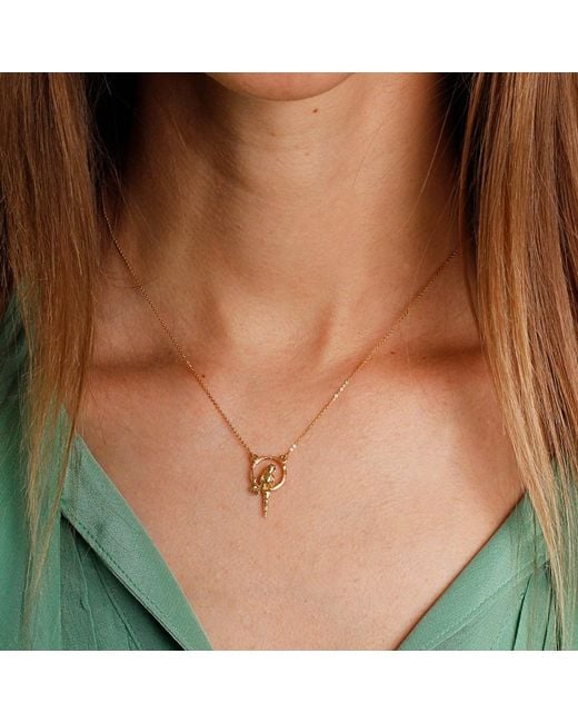 Lee Renee Metallic Parakeet Necklace – Small, Upright
