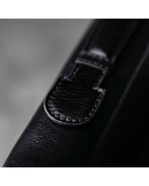 Time Resistance Black Leather Portfolio With Binder