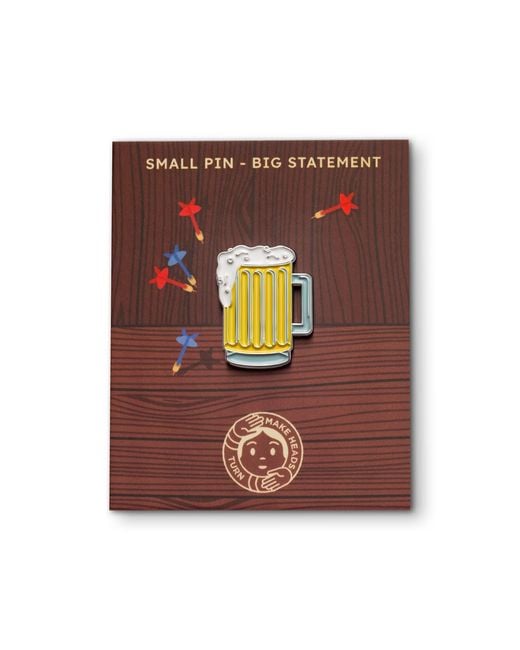 Make Heads Turn White Enamel Pin Beer