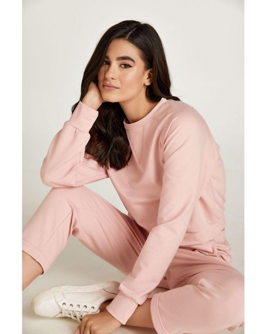 Conquista Pink Cropped Sweatshirt