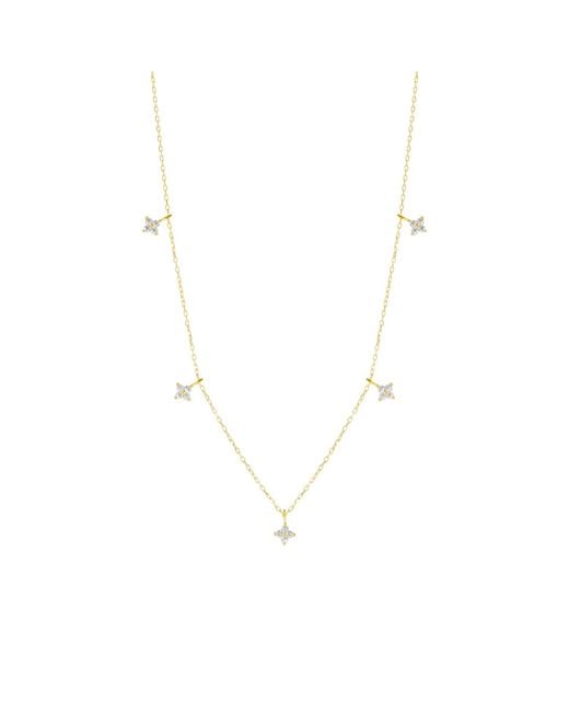 Spero London Metallic Plated Sterling Four Leaf Clover Necklace