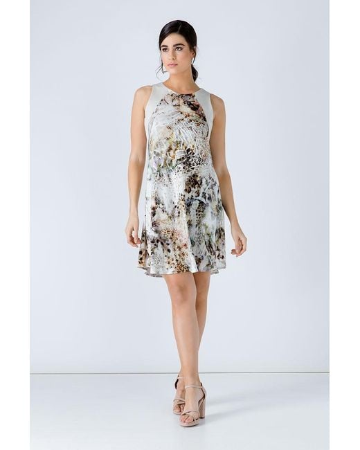 Conquista Natural Abstract Animal Print Dress