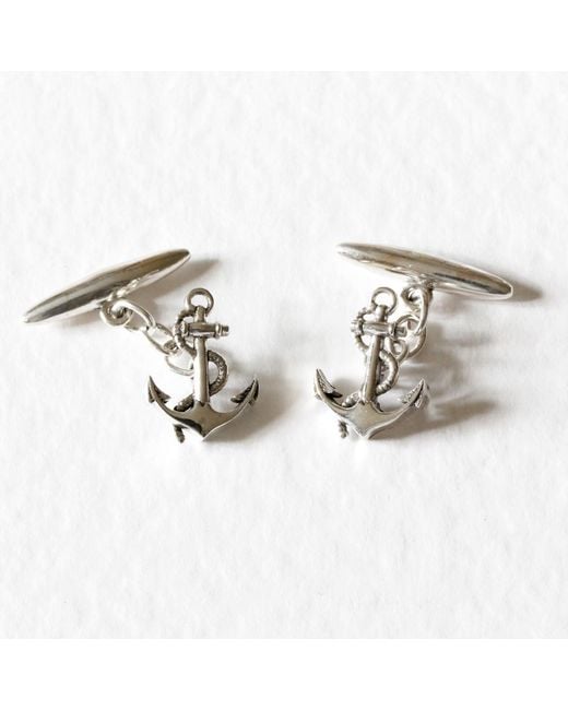 Lee Renee Metallic Anchor Cufflinks – for men