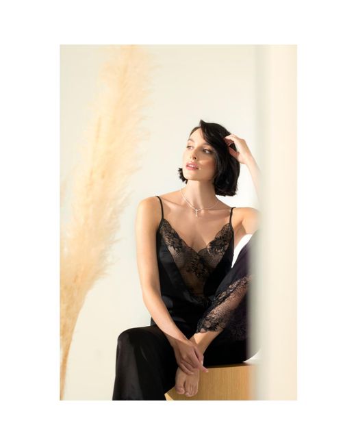 Oh!Zuza Black Satin Pajama Set