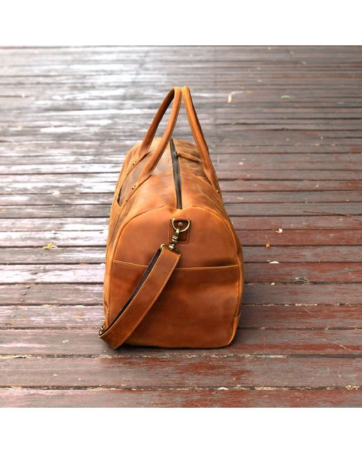 Touri Brown Genuine Leather Duffel for men