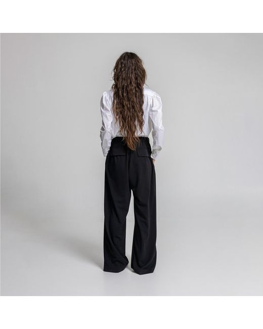 ARTISTA Black Max Wide Leg Folded Pants