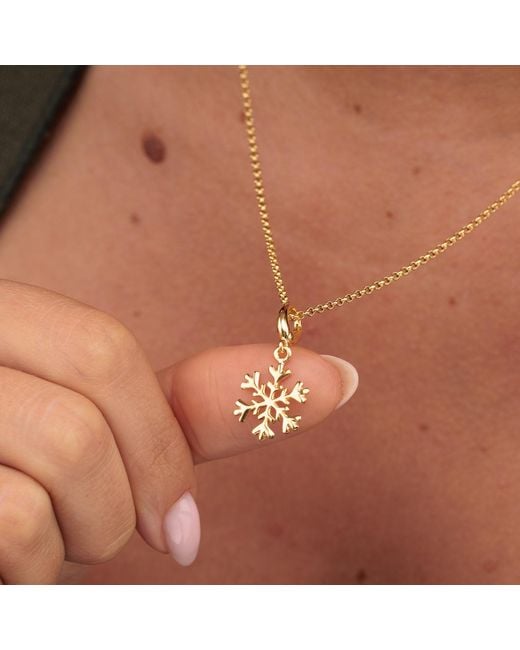 Lily Charmed Metallic Plated Snowflake Charm Necklace