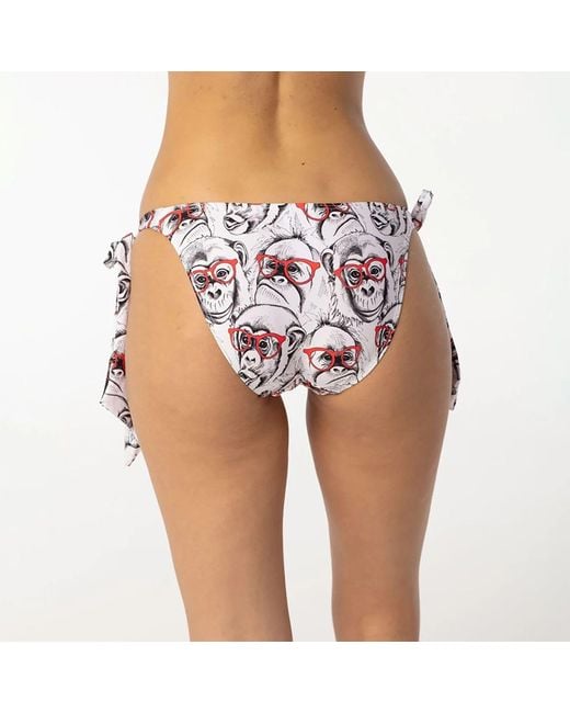 Aloha From Deer White Cheeky Monkey Bikini Bows Bottom