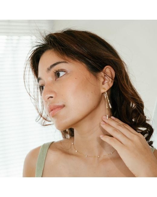 Inari Jewellery White Tinsel Filled Earrings