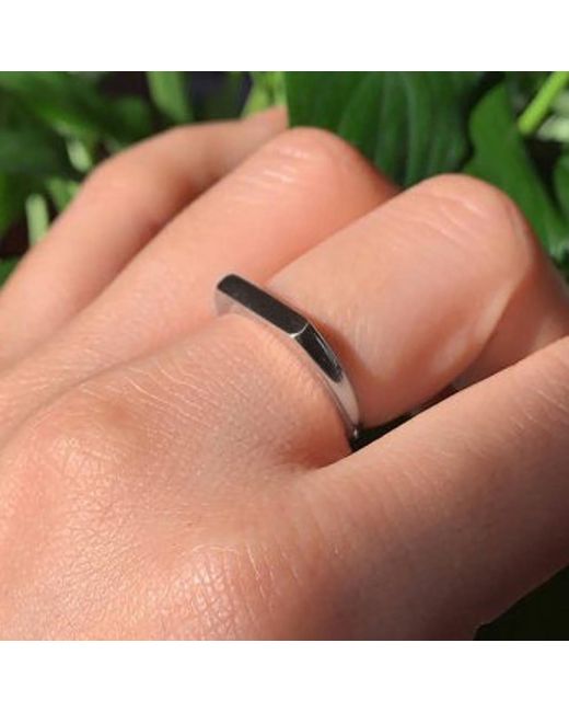 VicStoneNYC Fine Jewelry White Timeless Signet Bar Ring for men