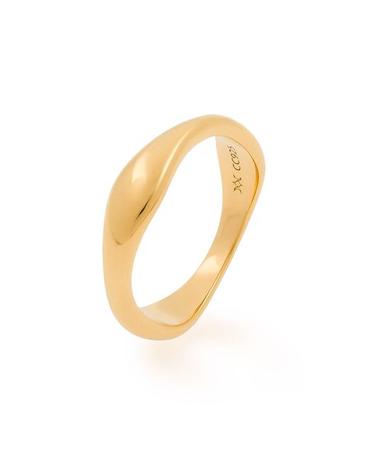 Cote Cache Metallic Stackable Wave Vermeil Ring Set