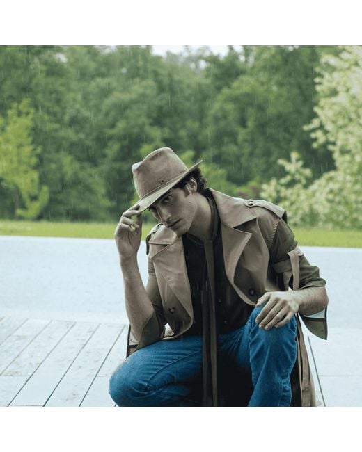 DORIA 1905 Brown Safari Rainproof Drop Hat for men