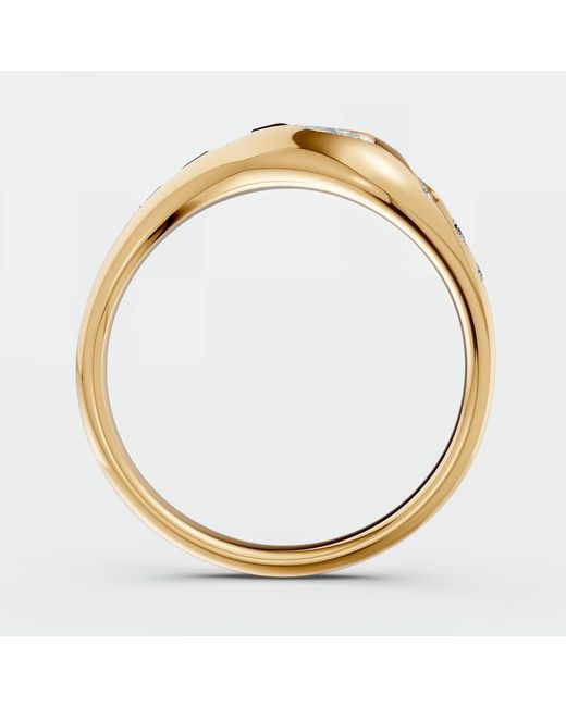 Aya Fine Jewelry Metallic 0.52 Ctw Lab Grown Diamond Ring Marquise & Round Brilliant Band