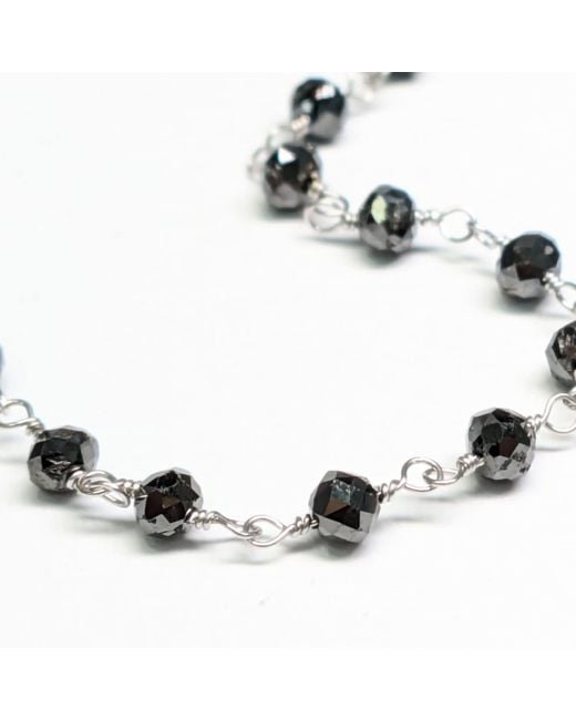 Rahul's Jewels Metallic 6.75" Genuine Diamond Rosary Bracelet