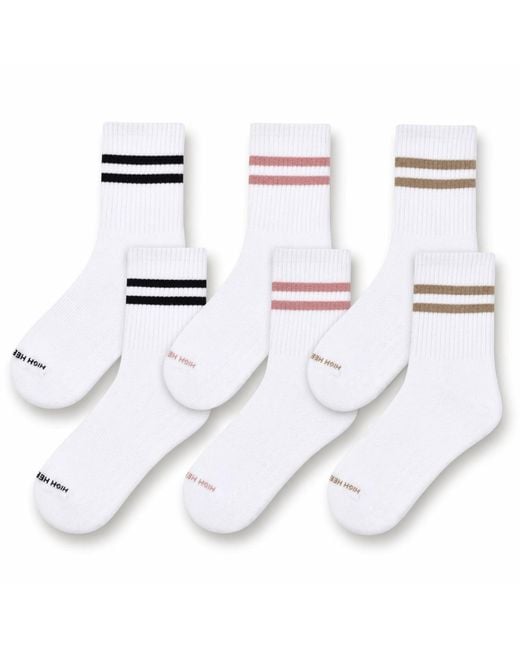 HIGH HEEL JUNGLE by KATHRYN EISMAN White Varsity Pilates Yoga Grip Socks