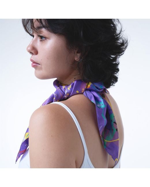 Lilia Munn Purple Mulberry Silk Scarf–